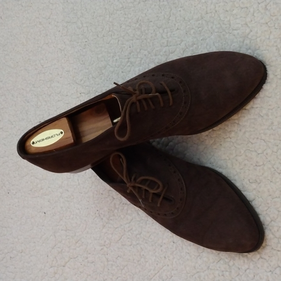 Fratelli Rossetti Brown Suede Oxford Shoes (Made in Italy) EU 44 = US 10